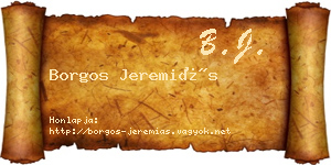 Borgos Jeremiás névjegykártya